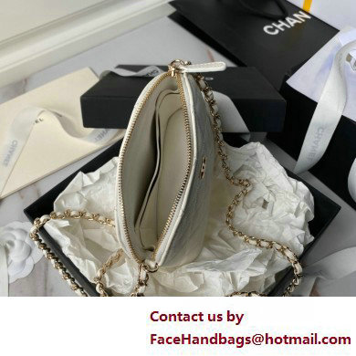 Chanel Grained Calfskin  &  Gold-Tone Metal Clutch with Chain Bag AP4000 White 2025